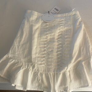 Wander Cream Ruffled Mini Skirt